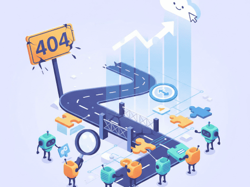 Ошибка 404 на мониторе компьютера, концепция потери трафика и восстановления сайта