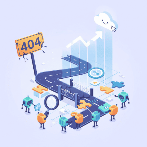 Ошибка 404 на мониторе компьютера, концепция потери трафика и восстановления сайта