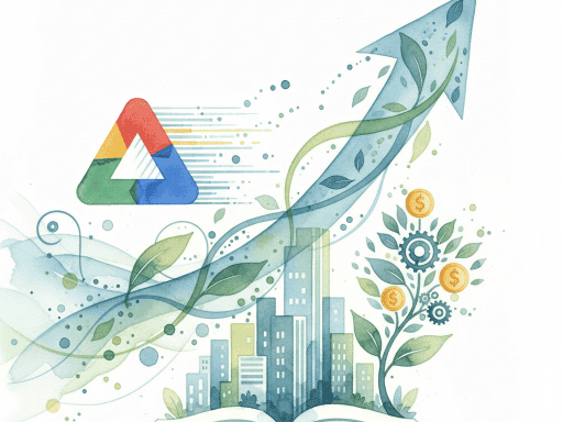 График Google Analytics, демонстрирующий рост ключевых показателей бизнеса