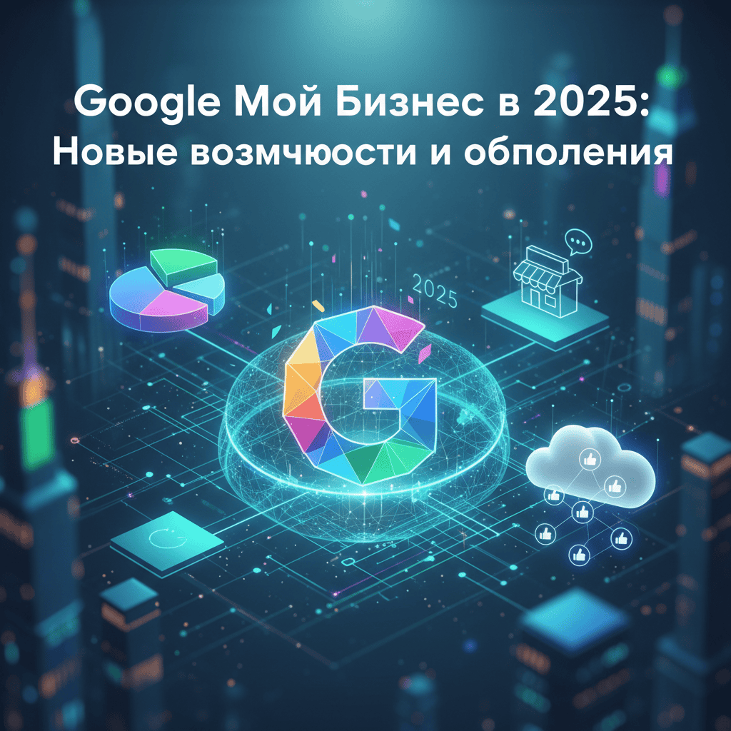 Обновленный интерфейс Google Мой Бизнес в 2025 году, демонстрирующий новые функции и возможности для бизнеса.