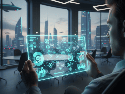 Графическое представление ключевых трендов мобильного UX на 2025 год, включая персонализацию, искусственный интеллект и фокус на доступности.