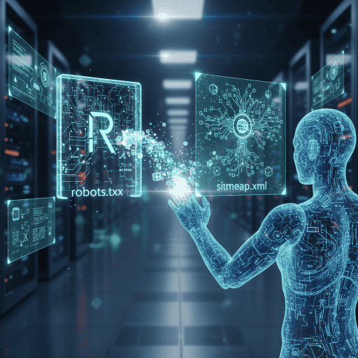 Графическое представление взаимодействия robots.txt и sitemap.xml для эффективной индексации сайта в 2025 году.