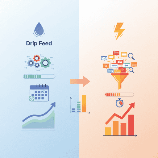 График сравнения скорости индексации Drip Feed, обычной загрузки контента и других методов SEO.