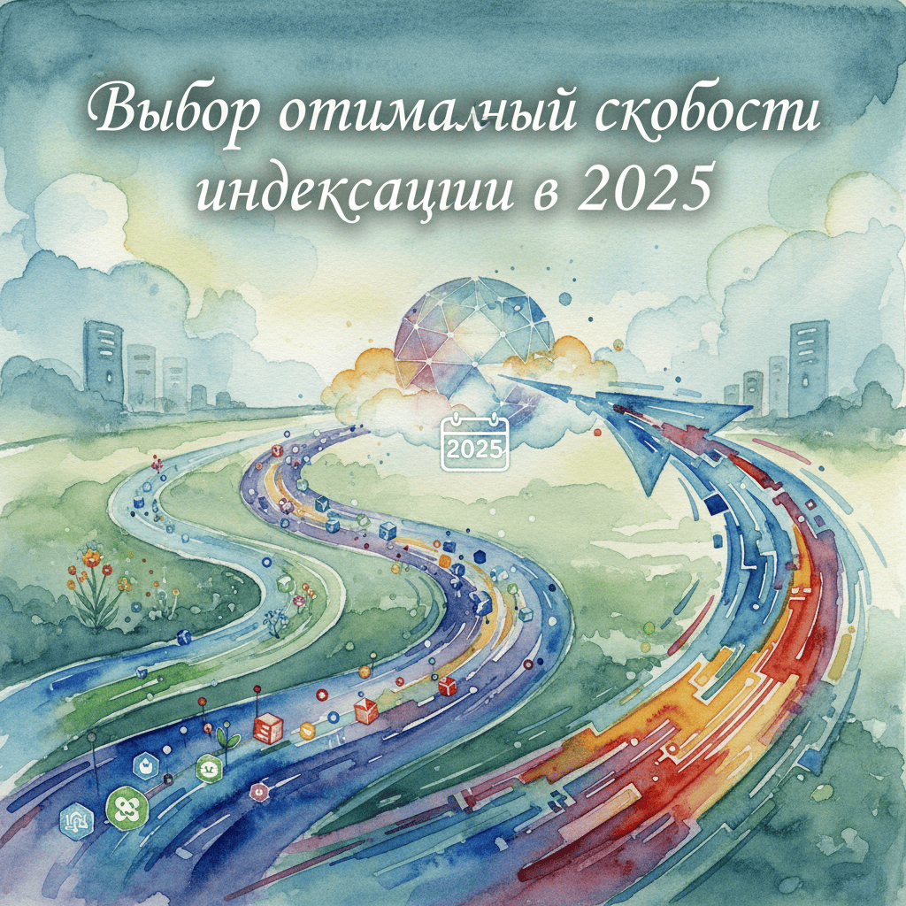 График, показывающий оптимальную скорость индексации сайта в 2025 году, с учетом различных факторов, таких как тип контента и размер сайта.